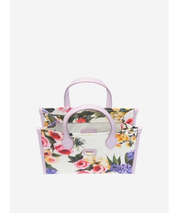 Dolce & Gabbana Girls Canvas Flower Print Tote Bag in Multicolour (25cm) outlet