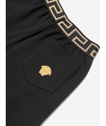 Versace Boys Embroidered Logo Shorts in Black france