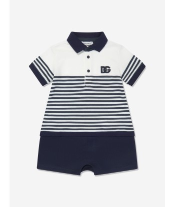 Dolce & Gabbana Baby Boys Striped Romper in White 50-70% off 