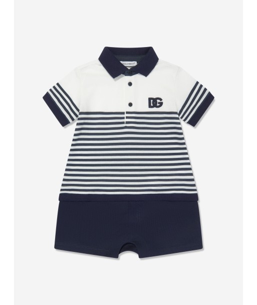 Dolce & Gabbana Baby Boys Striped Romper in White 50-70% off 