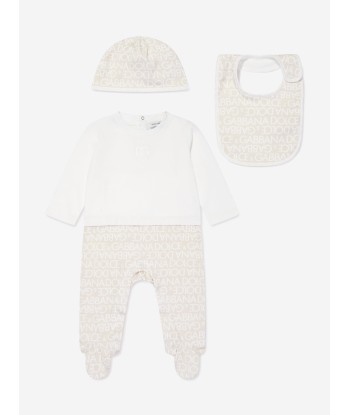 Dolce & Gabbana Baby Logomania Babygrow Gift Set in White Comparez plus de prix