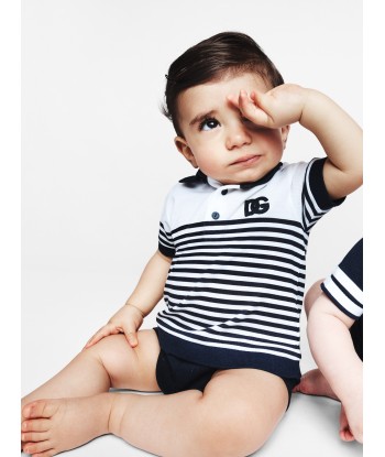 Dolce & Gabbana Baby Boys Striped Romper in White 50-70% off 