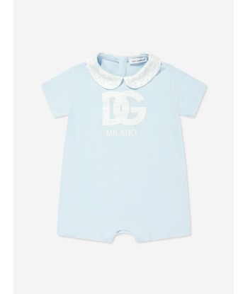 Dolce & Gabbana Baby Boys Logomania Romper Set in Blue Livraison rapide