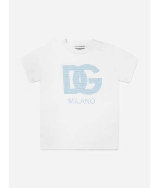 Dolce & Gabbana Baby Boys Milano Logo T-Shirt in White la chaussure