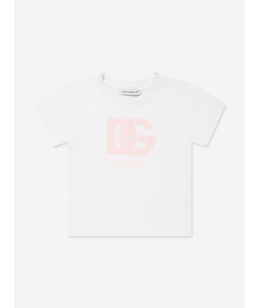 Dolce & Gabbana Baby Girls Milano Logo T-Shirt in White les ctes