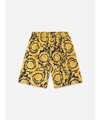 Versace Boys Barocco Print Shorts in Gold votre