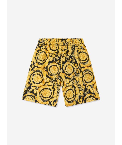 Versace Boys Barocco Print Shorts in Gold votre