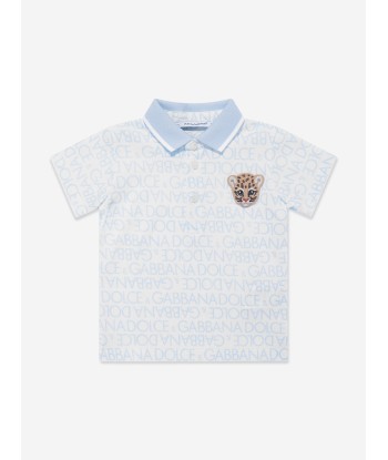 Dolce & Gabbana Baby Boys Logomania Polo Shirt in Blue Pour