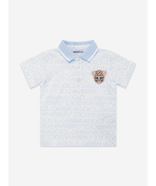 Dolce & Gabbana Baby Boys Logomania Polo Shirt in Blue Pour