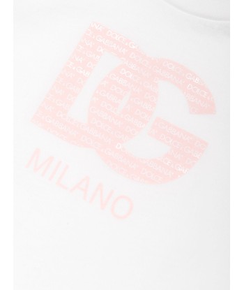 Dolce & Gabbana Baby Girls Milano Logo T-Shirt in White les ctes