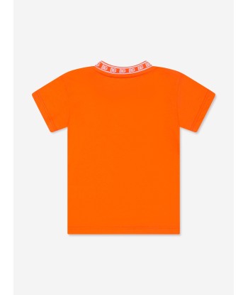 Dolce & Gabbana Baby Boys Embroidered Logo T-Shirt in Orange brillant des détails fins