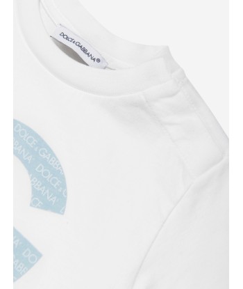 Dolce & Gabbana Baby Boys Milano Logo T-Shirt in White la chaussure