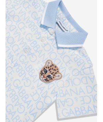 Dolce & Gabbana Baby Boys Logomania Polo Shirt in Blue Pour