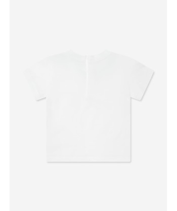 Dolce & Gabbana Baby Boys Embroidered Logo T-Shirt in White Les magasins à Paris