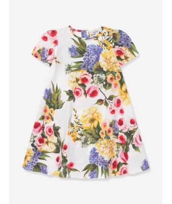 Dolce & Gabbana Baby Girls Flower Print Dress in Multicolour store