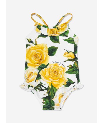 Dolce & Gabbana Baby Girls Rose Print Swimsuit in Multcolour Fin de série