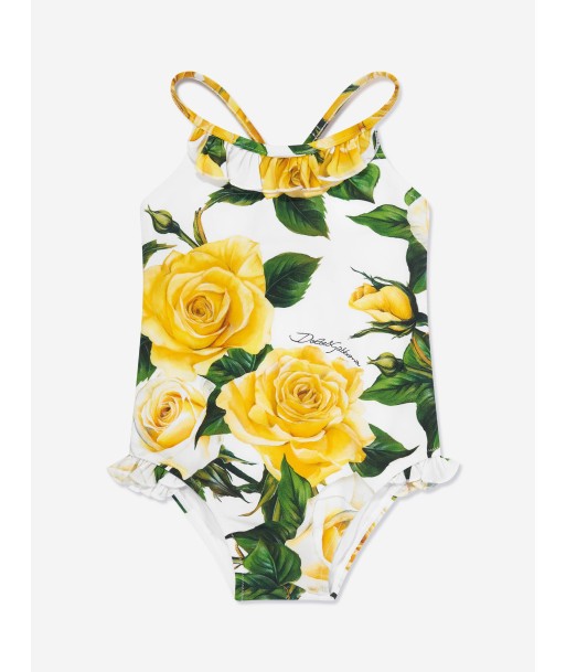 Dolce & Gabbana Baby Girls Rose Print Swimsuit in Multcolour Fin de série