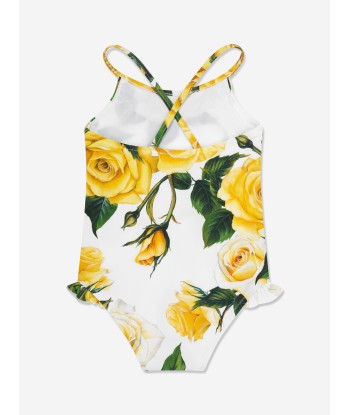 Dolce & Gabbana Baby Girls Rose Print Swimsuit in Multcolour Fin de série