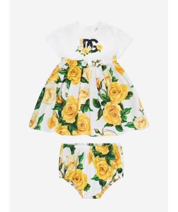 Dolce & Gabbana Baby Girls Rose Print Dress in Multicolour 50% de réduction en Octobre 2024