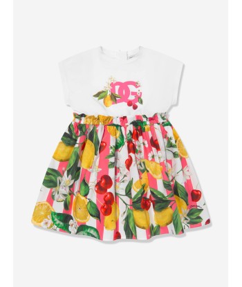 Dolce & Gabbana Baby Girls Fruit Print Dress in White Véritable concentré