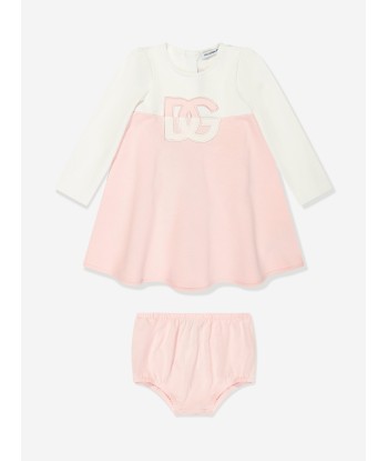 Dolce & Gabbana Baby Girls Logo Dress in Pink acheter