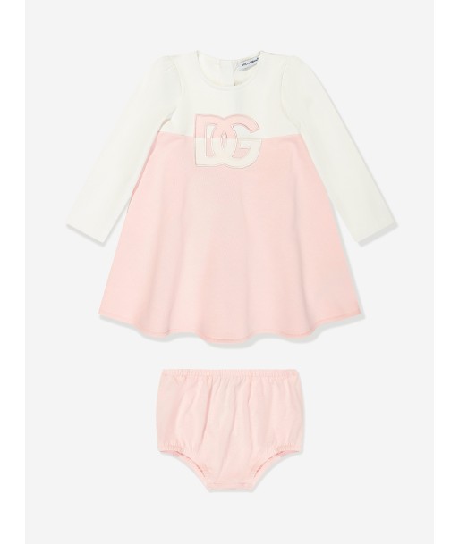 Dolce & Gabbana Baby Girls Logo Dress in Pink acheter