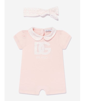 Dolce & Gabbana Baby Girls Romper With Headband in Pink vous aussi creer 