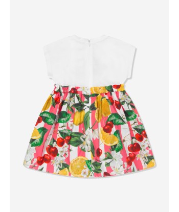 Dolce & Gabbana Baby Girls Fruit Print Dress in White Véritable concentré