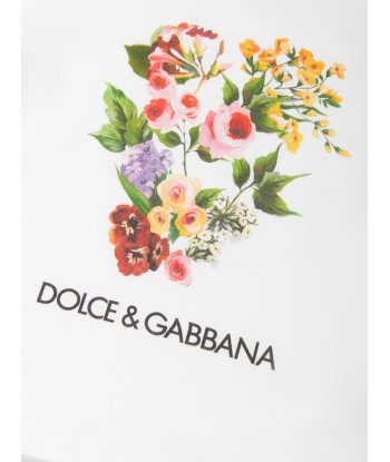 Dolce & Gabbana Baby Girls Flower Print T-Shirt in White En savoir plus