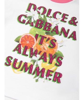 Dolce & Gabbana Baby Girls It's Always Summer T-Shirt in White du meilleur 