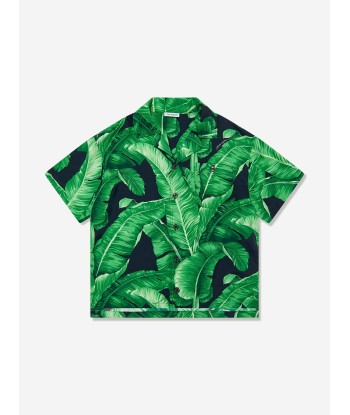 Dolce & Gabbana Boys Banana Leaf Shirt in Green En savoir plus