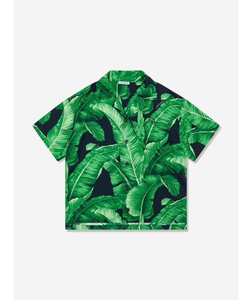 Dolce & Gabbana Boys Banana Leaf Shirt in Green En savoir plus