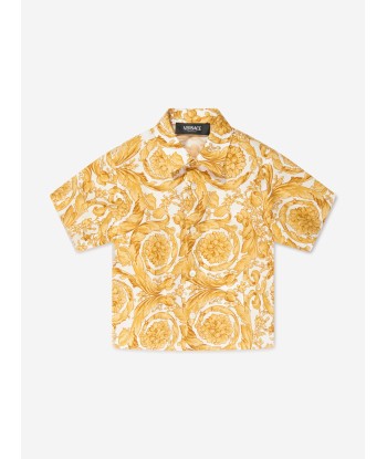 Versace Baby Boys Barocco Shirt in Gold Les magasins à Paris et en Île-de-France