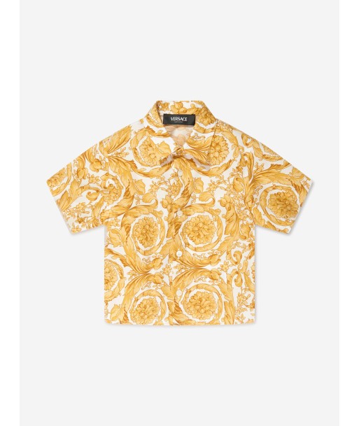 Versace Baby Boys Barocco Shirt in Gold Les magasins à Paris et en Île-de-France