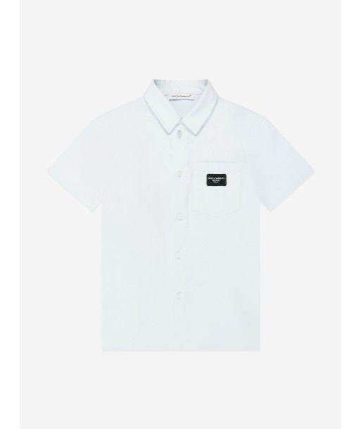 Dolce & Gabbana Boys Logo Oxford Shirt in Blue de la marque