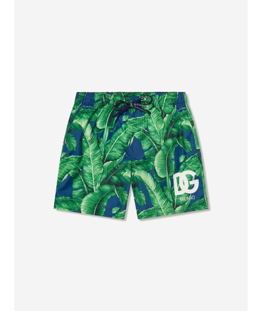 Dolce & Gabbana Boys Banana Leaf Swim Shorts in Green d'Europe débarque