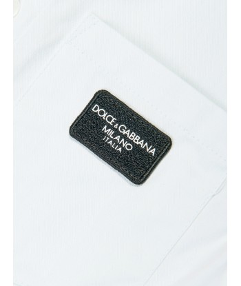 Dolce & Gabbana Boys Logo Oxford Shirt in Blue de la marque