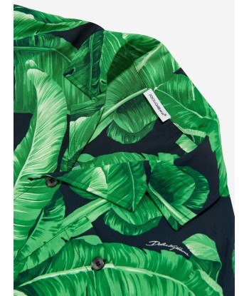 Dolce & Gabbana Boys Banana Leaf Shirt in Green En savoir plus