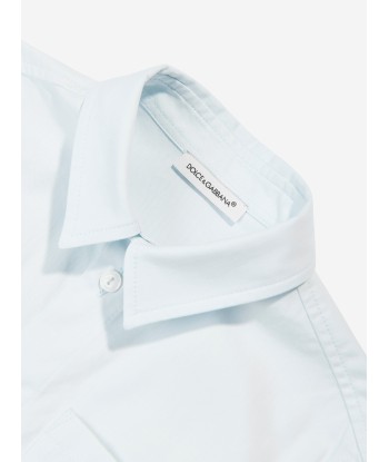 Dolce & Gabbana Boys Logo Oxford Shirt in Blue de la marque