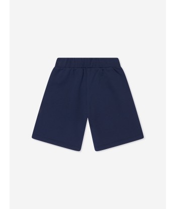 Versace Boys Embroidered Logo Shorts in Navy Faites des économies