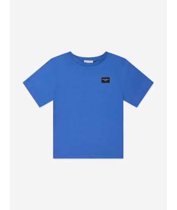 Dolce & Gabbana Boys Logo Labelled T-Shirt in Blue prix pour 