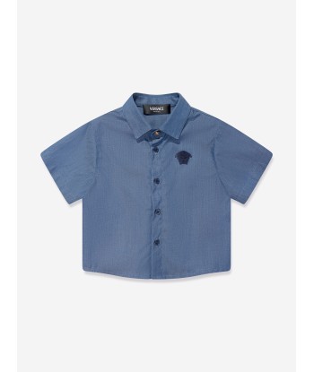 Versace Baby Boys Medusa Logo Shirt in Blue l'achat 