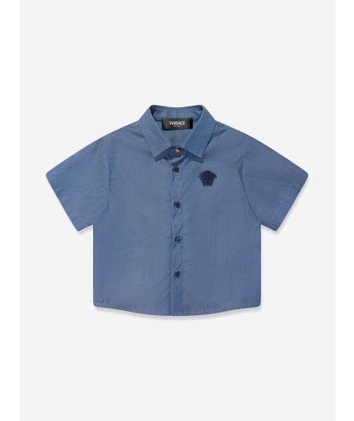 Versace Baby Boys Medusa Logo Shirt in Blue l'achat 