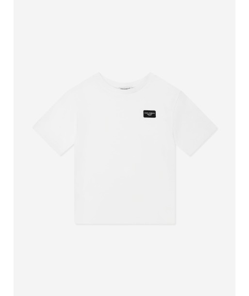 Dolce & Gabbana Boys Logo Labelled T-Shirt in White acheter