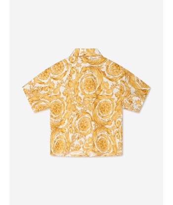 Versace Baby Boys Barocco Shirt in Gold Les magasins à Paris et en Île-de-France