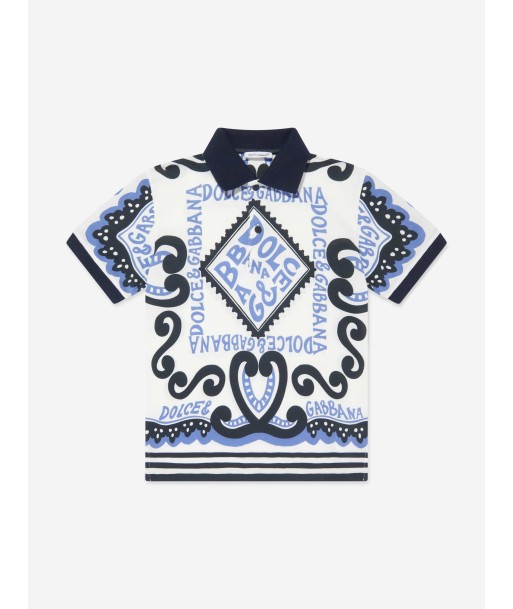 Dolce & Gabbana Boys DG Marina Polo Shirt in Multcilour paiement sécurisé