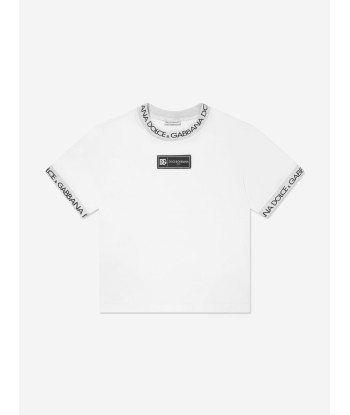 Dolce & Gabbana Boys Logo T-Shirt in White Vous souhaitez 