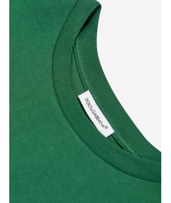 Dolce & Gabbana Boys Logo Labelled T-Shirt in Green Les magasins à Paris