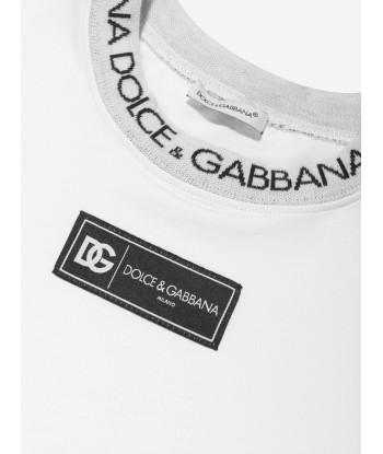 Dolce & Gabbana Boys Logo T-Shirt in White Vous souhaitez 