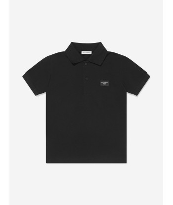 Dolce & Gabbana Boys Logo Polo Shirt in Black livraison gratuite